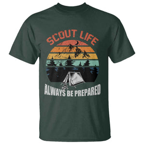 Scout Camping T Shirt Scout Camping Always Be Prepared Hiking Camping Outdoors Troop Leader TS02 Dark Forest Green Print Your Wear