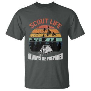 Scout Camping T Shirt Scout Camping Always Be Prepared Hiking Camping Outdoors Troop Leader TS02 Dark Heather Print Your Wear
