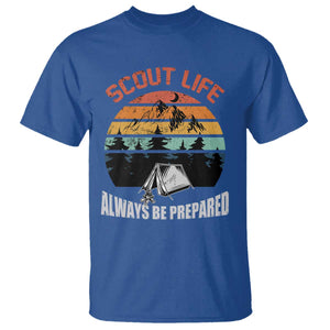 Scout Camping T Shirt Scout Camping Always Be Prepared Hiking Camping Outdoors Troop Leader TS02 Royal Blue Print Your Wear