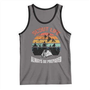 Scout Camping Tank Top Scout Camping Always Be Prepared Hiking Camping Outdoors Troop Leader TS02 Deep Heather Black Print Your Wear