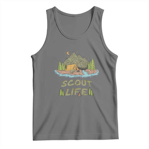 Scout Camping Tank Top Scout Camping Life Hiking Camping Outdoors Troop Leader TS02 Black Heather Print Your Wear