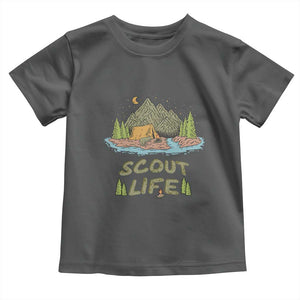 Scout Camping Toddler T Shirt Scout Camping Life Hiking Camping Outdoors Troop Leader TS02 Dark Heather Print Your Wear