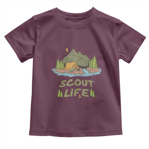Scout Camping Toddler T Shirt Scout Camping Life Hiking Camping Outdoors Troop Leader TS02 Maroon Print Your Wear