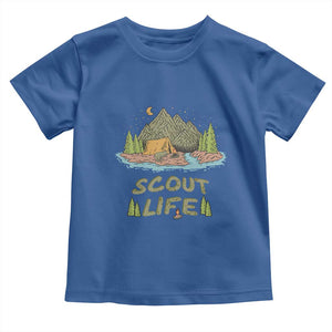 Scout Camping Toddler T Shirt Scout Camping Life Hiking Camping Outdoors Troop Leader TS02 Royal Blue Print Your Wear