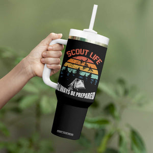 Scout Camping Tumbler With Handle Scout Camping Always Be Prepared Hiking Camping Outdoors Troop Leader TS02 Print Your Wear