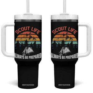 Scout Camping Tumbler With Handle Scout Camping Always Be Prepared Hiking Camping Outdoors Troop Leader TS02 One Size: 40 oz Black Print Your Wear