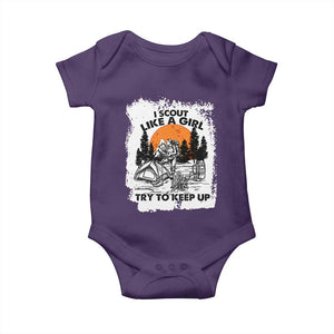 Scout Girl Baby Onesie I Scout Like A Girl Try To Keep Up Hiking Camping Scouting Lovers TS02 Purple Print Your Wear