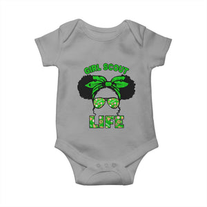 Scout Girl Cookie Dealer Baby Onesie Troop Leader Little Messy Bun TS02 Sport Gray Print Your Wear