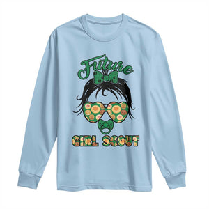 Scout Girl Cookie Dealer Long Sleeve Shirt Troop Leader Kidlife Little Bun TS02 Light Blue Print Your Wear