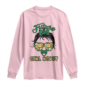 Scout Girl Cookie Dealer Long Sleeve Shirt Troop Leader Kidlife Little Bun TS02 Light Pink Print Your Wear