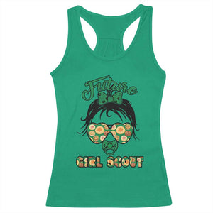 Scout Girl Cookie Dealer Racerback Tank Top Troop Leader Kidlife Little Bun TS02 Irish Green Print Your Wear