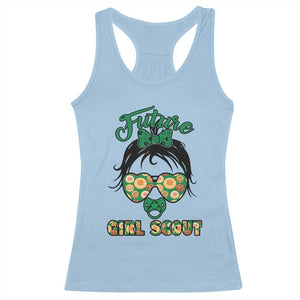 Scout Girl Cookie Dealer Racerback Tank Top Troop Leader Kidlife Little Bun TS02 Light Blue Print Your Wear