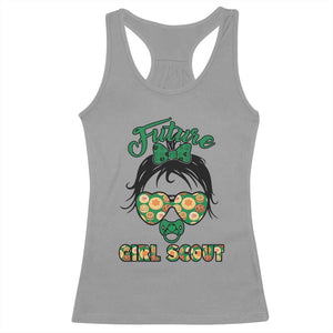 Scout Girl Cookie Dealer Racerback Tank Top Troop Leader Kidlife Little Bun TS02 Sport Gray Print Your Wear