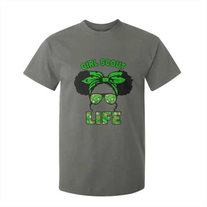 Scout Girl Cookie Dealer T Shirt For Kid Troop Leader Little Messy Bun TS02 Military Green Print Your Wear