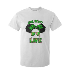 Scout Girl Cookie Dealer T Shirt For Kid Troop Leader Little Messy Bun TS02 White Print Your Wear