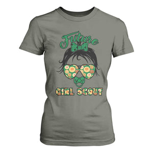 Scout Girl Cookie Dealer T Shirt For Women Troop Leader Kidlife Little Bun TS02 Military Green Print Your Wear