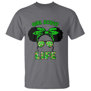 Scout Girl Cookie Dealer T Shirt Troop Leader Little Messy Bun TS02 Charcoal Print Your Wear