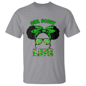 Scout Girl Cookie Dealer T Shirt Troop Leader Little Messy Bun TS02 Sport Gray Print Your Wear