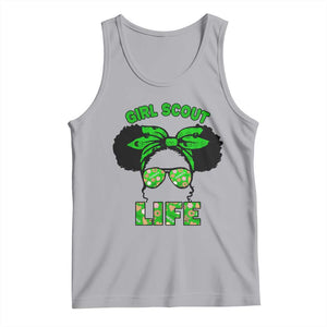 Scout Girl Cookie Dealer Tank Top Troop Leader Little Messy Bun TS02 Athletic Heather Print Your Wear