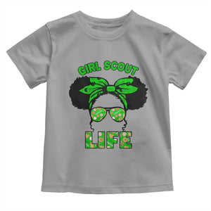 Scout Girl Cookie Dealer Toddler T Shirt Troop Leader Little Messy Bun TS02 Sport Gray Print Your Wear