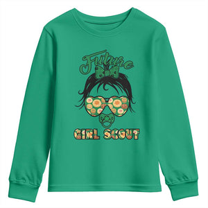 Scout Girl Cookie Dealer Youth Sweatshirt Troop Leader Kidlife Little Bun TS02 Irish Green Print Your Wear