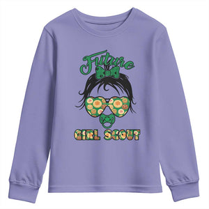 Scout Girl Cookie Dealer Youth Sweatshirt Troop Leader Kidlife Little Bun TS02 Violet Print Your Wear