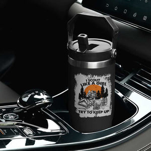 Scout Girl Flip Straw Tumbler I Scout Like A Girl Try To Keep Up Hiking Camping Scouting Lovers TS02 Print Your Wear