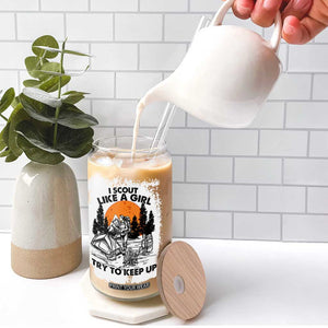 Scout Girl Glass Can I Scout Like A Girl Try To Keep Up Hiking Camping Scouting Lovers TS02 Print Your Wear