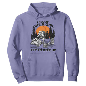Scout Girl Hoodie I Scout Like A Girl Try To Keep Up Hiking Camping Scouting TS02 Violet Print Your Wear
