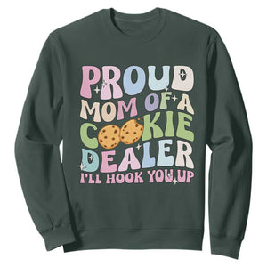 Scout Girl Mom Sweatshirt Proud Mom Of A Cookie Dealer Troop Leader Family Matching TS02 Dark Forest Green Print Your Wear