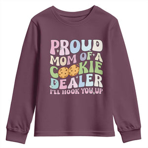 Scout Girl Mom Youth Sweatshirt Proud Mom Of A Cookie Dealer Troop Leader Family Matching TS02 Maroon Print Your Wear
