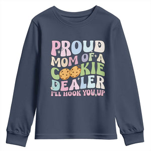 Scout Girl Mom Youth Sweatshirt Proud Mom Of A Cookie Dealer Troop Leader Family Matching TS02 Navy Print Your Wear