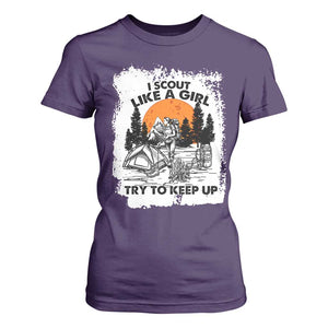 Scout Girl T Shirt For Women I Scout Like A Girl Try To Keep Up Hiking Camping Scouting Lovers TS02 Purple Print Your Wear