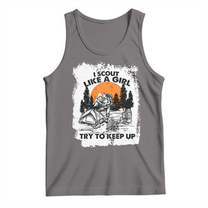 Scout Girl Tank Top I Scout Like A Girl Try To Keep Up Hiking Camping Scouting Lovers TS02 Deep Heather Print Your Wear