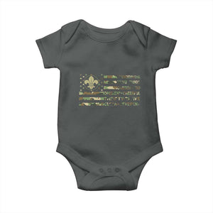 Scout Law Values Baby Onesie American Camo Flag Retro Vintage TS02 Dark Heather Print Your Wear