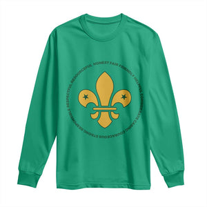 Scout Law Values Long Sleeve Shirt Scouting Troop Leader Fleur-de-Lis TS02 Irish Green Print Your Wear