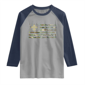 Scout Law Values Raglan Shirt American Camo Flag Retro Vintage TS02 Sport Gray Navy Print Your Wear