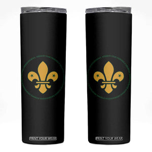 Scout Law Values Skinny Tumbler Scouting Troop Leader Fleur-de-Lis TS02 Black Print Your Wear