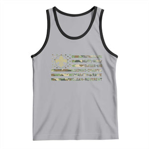 Scout Law Values Tank Top American Camo Flag Retro Vintage TS02 Athletic Heather Black Print Your Wear