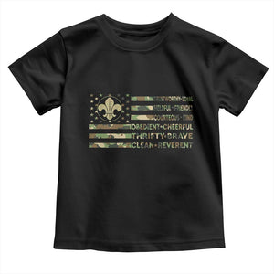Scout Law Values Toddler T Shirt American Camo Flag Retro Vintage TS02 Black Print Your Wear