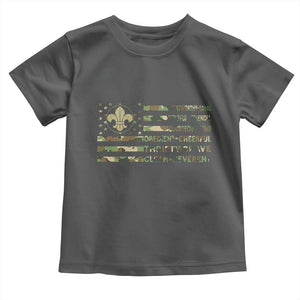 Scout Law Values Toddler T Shirt American Camo Flag Retro Vintage TS02 Dark Heather Print Your Wear