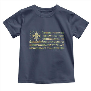 Scout Law Values Toddler T Shirt American Camo Flag Retro Vintage TS02 Navy Print Your Wear