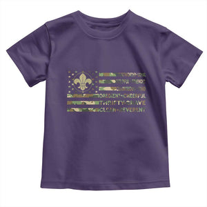 Scout Law Values Toddler T Shirt American Camo Flag Retro Vintage TS02 Purple Print Your Wear