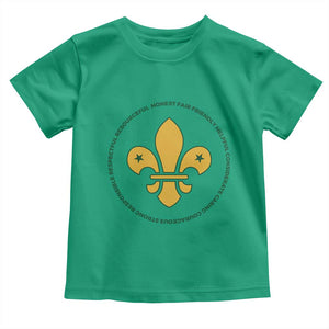 Scout Law Values Toddler T Shirt Scouting Troop Leader Fleur-de-Lis TS02 Irish Green Print Your Wear
