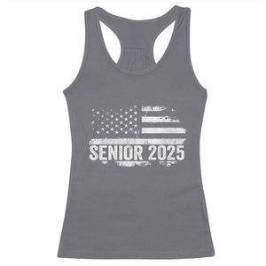 Senior 2025 Graduation Racerback Tank Top Class Of 2025 Vintage American Flag TS11 Charcoal Print Your Wear