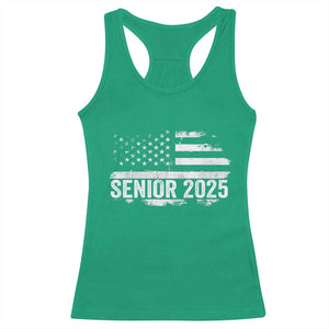 Senior 2025 Graduation Racerback Tank Top Class Of 2025 Vintage American Flag TS11 Irish Green Print Your Wear