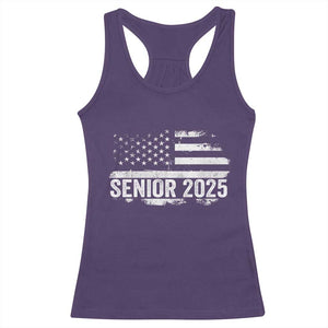 Senior 2025 Graduation Racerback Tank Top Class Of 2025 Vintage American Flag TS11 Purple Print Your Wear