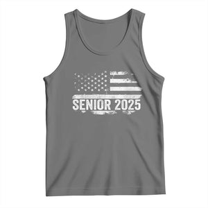 Senior 2025 Graduation Tank Top Class Of 2025 Vintage American Flag TS11 Black Heather Print Your Wear