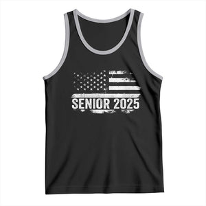 Senior 2025 Graduation Tank Top Class Of 2025 Vintage American Flag TS11 Black Athletic Heather Print Your Wear