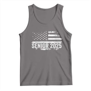 Senior 2025 Graduation Tank Top Class Of 2025 Vintage American Flag TS11 Deep Heather Print Your Wear